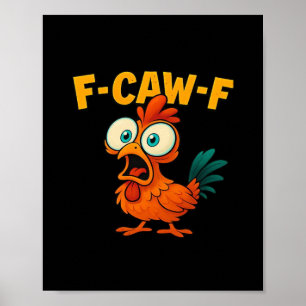 Póster Humor Gracioso Cuervo F-Caw-F Gótico