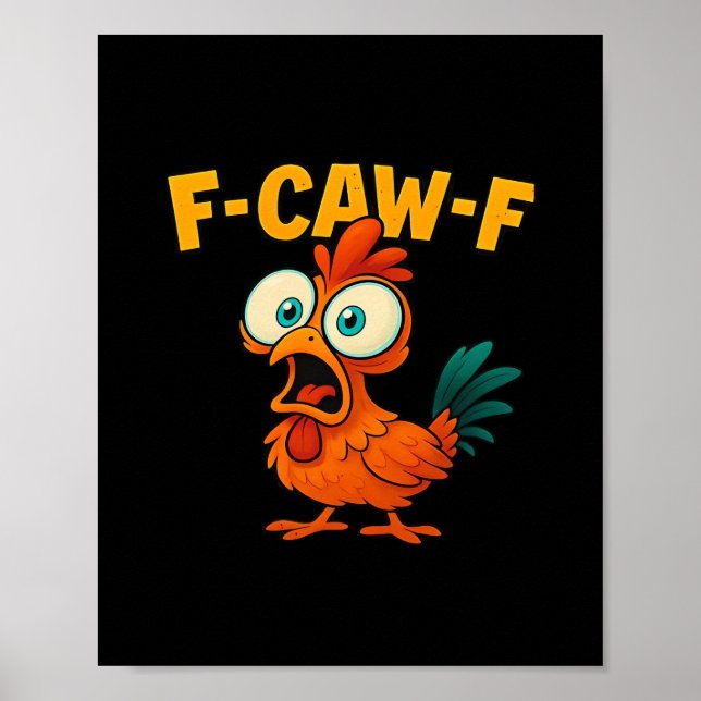 Póster Humor Gracioso Cuervo F-Caw-F Gótico (Frente)