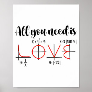 Póster Humor matemático del día de San Valentín para maes