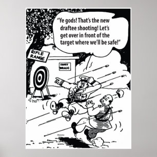 Póster Humor Militar, Lugar Seguro, Divertido Vintage
