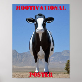 Póster Humor motivacional de vaca divertida para Poster M