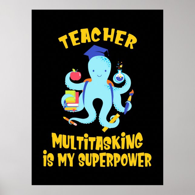 Póster Humor multitarea del profesor (Frente)