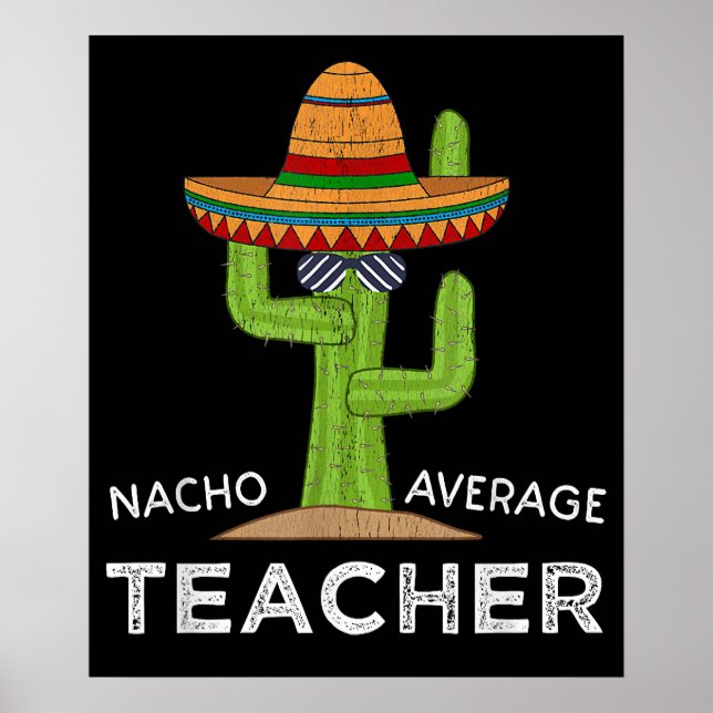 Póster Humor Nacho Promedio De Apreciación Del Profesor D (Frente)