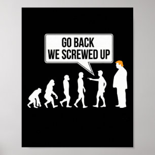 Póster Humor político de la evolución anti-Trump divertid