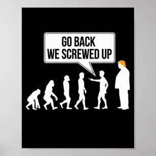 Póster Humor político divertido anti-Trump evolución