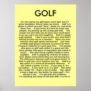 Póster Humor Poster divertido de golf