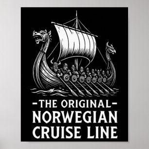 Póster Humor vikingo original de la línea de cruceros nor
