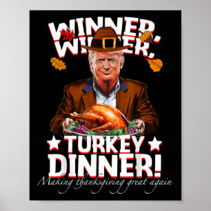 Póster Humorístico ganador de Trump, cena turca gracias