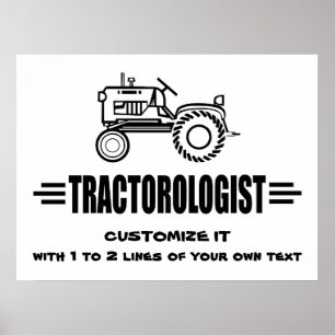 Póster Humorous Tractor Racing