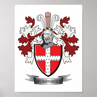 Póster Humphries Family Crest Coat of Arms