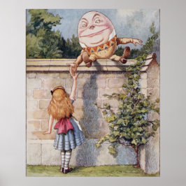 Póster Humpty Dumpty de las aventuras de Alicia en el paí