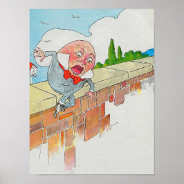 Póster Humpty Dumpty en la pared madre de oca rima de gua