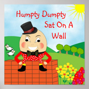Póster Humpty Dumpty Sat Sobre Una Rima De La Guardia De 