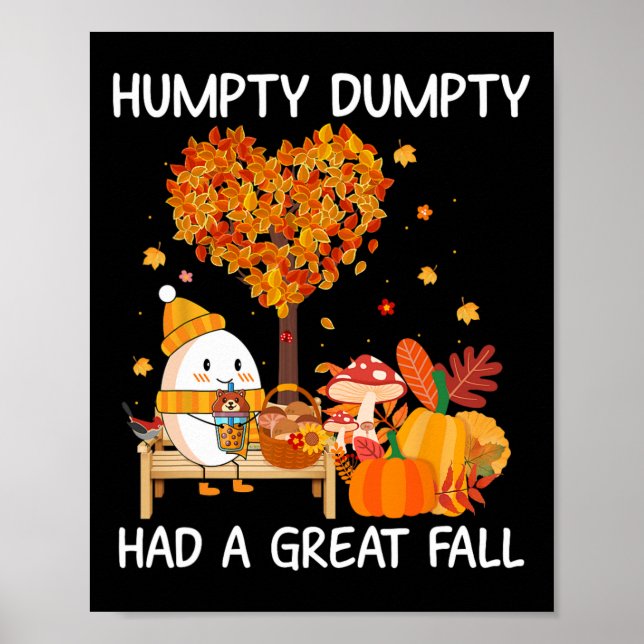 Póster Humpty Dumpty Tuvo Una Gran Caída Feliz Caída (Frente)