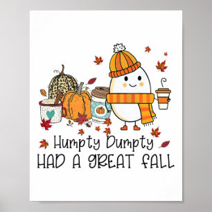 Póster Humpty Dumpty Tuvo Una Gran Caída Graciosa Huevos 
