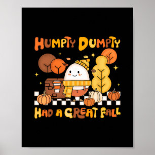 Póster Humpty Dumpty Tuvo Una Gran Caída Otoño Calabaza Q