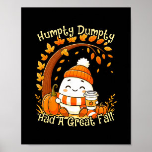 Póster Humpty Dumpty Tuvo Una Gran Caída Otoño Halloween