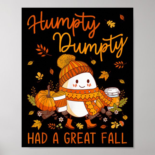 Póster Humpty Funny Dumpty Tuvo Una Gran Caída Feliz Caíd (Frente)