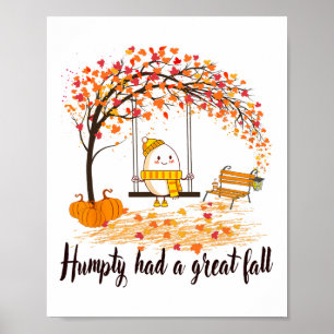 Póster Humpty Tuvo Una Gran Caída Graciosa Feliz Caída Qu