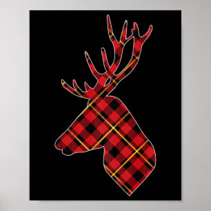 Póster Hun, Navidades de cabeza de reno de búfalo rojo