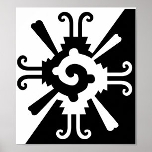 Póster Hunab Ku-Negro y blanco