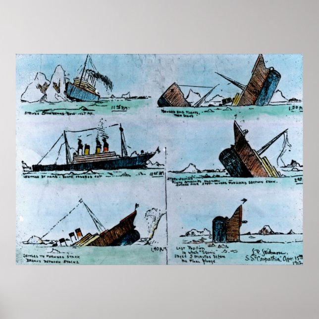 Póster Hundimiento del Ilustracion de cosecha titanica RM (Frente)