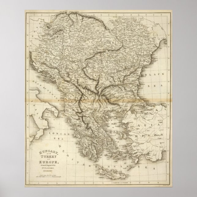 Póster Hungary, European Turkey (Frente)