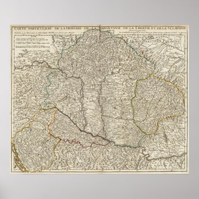Póster Hungary, Romania, Europe (Frente)