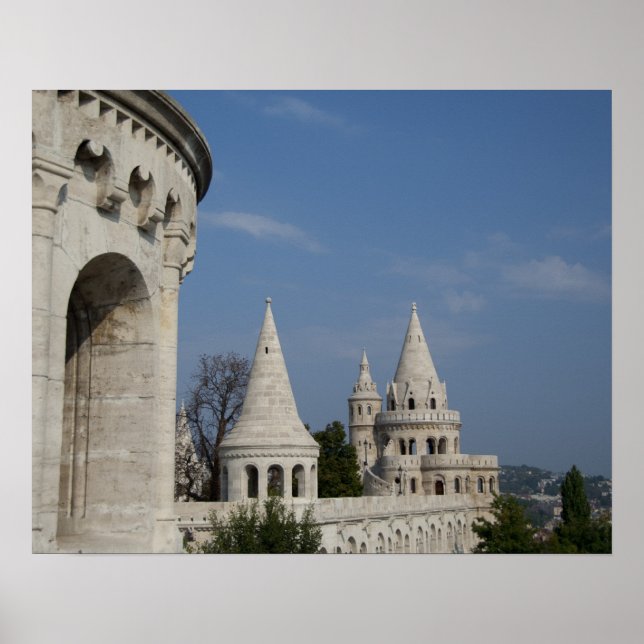 Póster Hungría, capital de Budapest. Buda, Castillo (Frente)