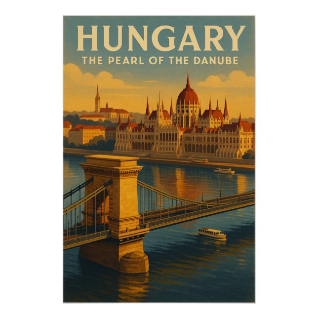 PÓSTER HUNGRÍA — LA PERLA DEL DANUBIO (Anverso)