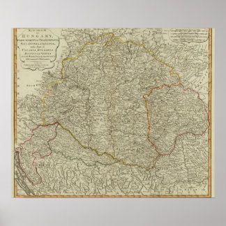 Póster Hungría, Transilvania, Esclavonia, Croacia