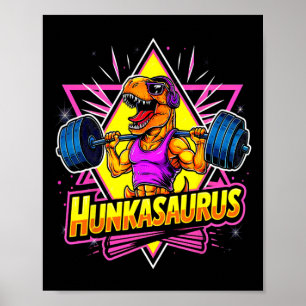 Póster Hunkasaurus Gym Workout T-rex Power Bodybui