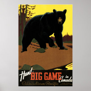Póster HUNT GRAN JUEGO En CANADÁ Publicidad Viajes Vinta