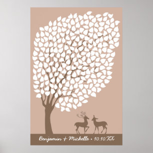 Póster Hunt Tree Guest Book Poster - 250 Signatures