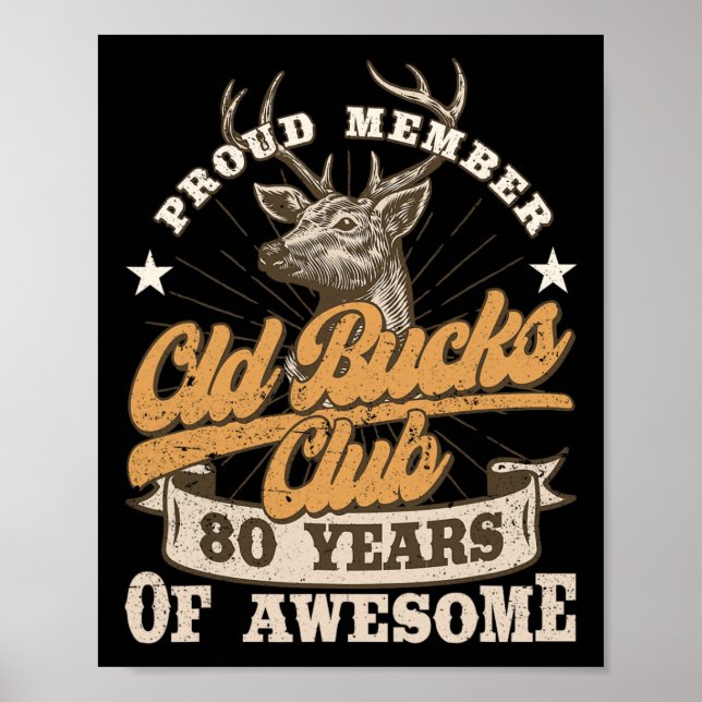 Póster Hunter 80th Birthday Old Bucks Club 80 Aw (Frente)