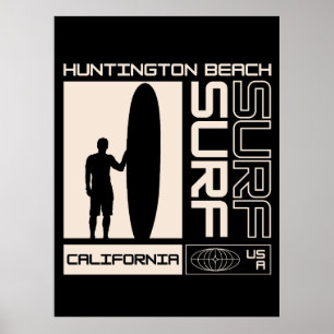 Póster Huntington Beach California EE. UU. Surf