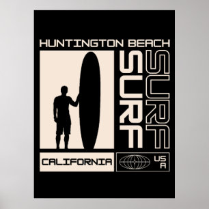 Póster Huntington Beach California EE. UU. Surf