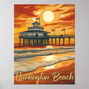 Póster Huntington Beach - Una explosión del pasado