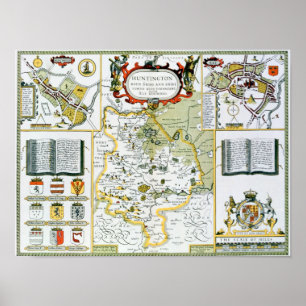 Póster Huntington, grabado por Jodocus Hondius