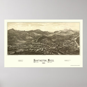 Póster Huntington, MAMÁES Mapa Panorámico - 1886