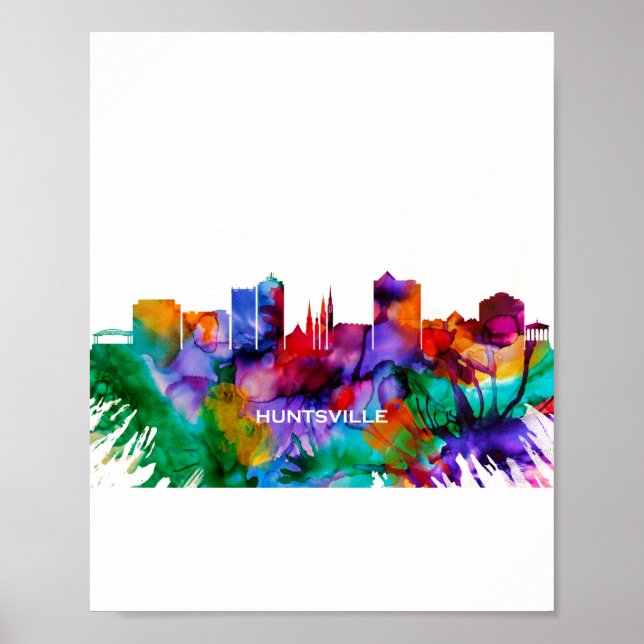 Póster Huntsville Skyline (Frente)