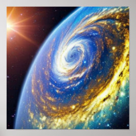 Póster Huracán de oro en un Poster de planeta