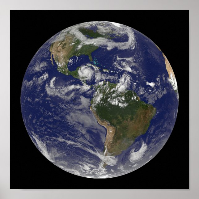 Póster Huracán Dean se acerca a la península de Yucatán (Frente)