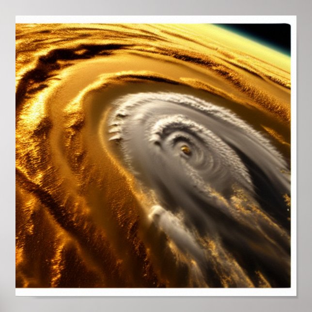 Póster Huracán dorado y blanco (Frente)