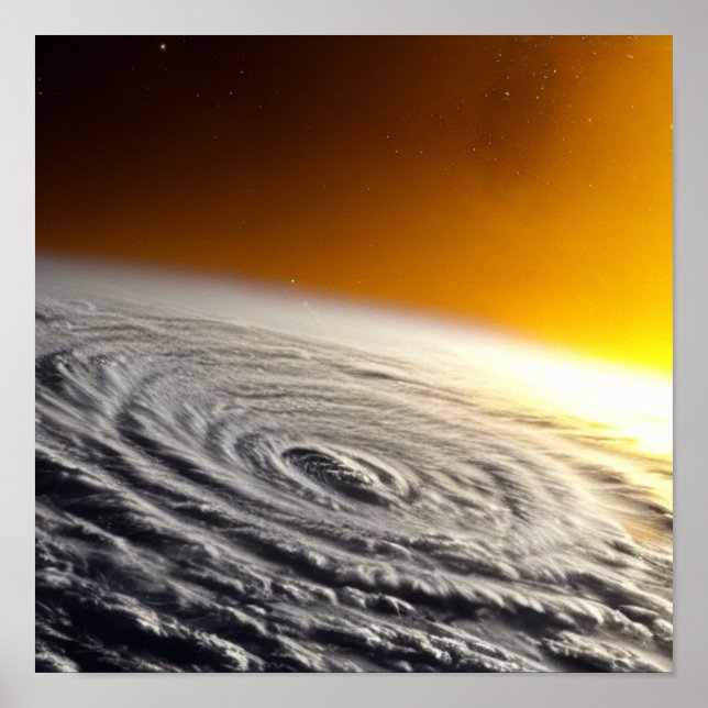Póster Huracán en el Poster espacial (Frente)
