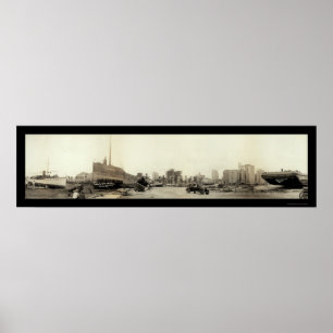Póster Huracán en la foto 1926 de Miami