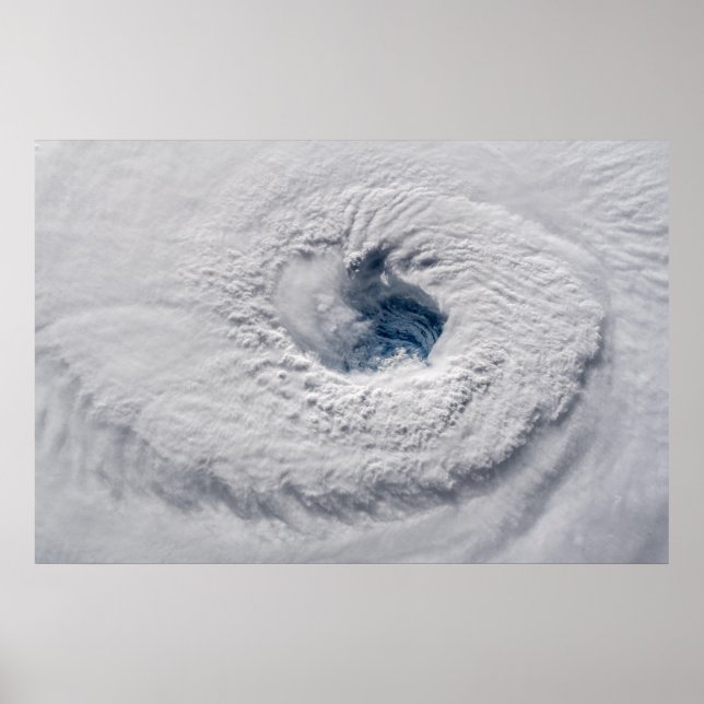 Póster Huracán Florence Eye desde el espacio (Frente)
