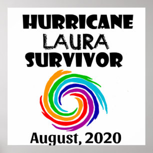 Póster Huracán Guay Laura Survivor Art