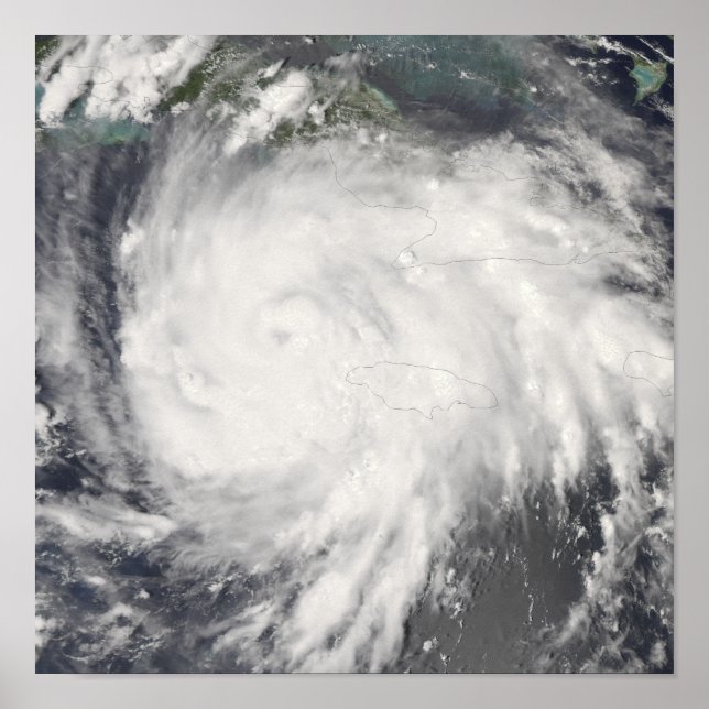 Póster Huracán Gustav sobre Jamaica (Frente)