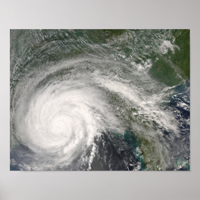 Póster Huracán Gustav sobre Louisiana (Frente)
